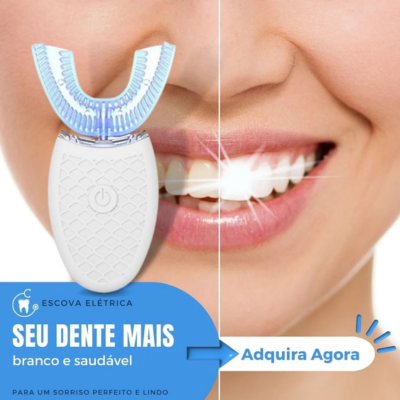 Escova de dentes elétrica inteligente 360° Limpeza automática e branqueamento!!! Limpeza dental profissional em casa!!!